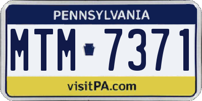 PA license plate MTM7371