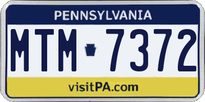 PA license plate MTM7372