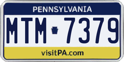 PA license plate MTM7379