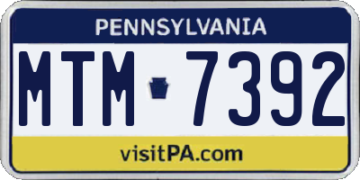 PA license plate MTM7392