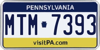 PA license plate MTM7393
