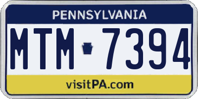 PA license plate MTM7394