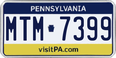 PA license plate MTM7399