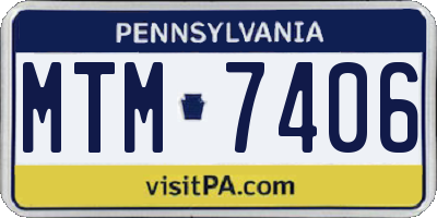 PA license plate MTM7406