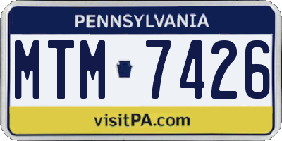 PA license plate MTM7426