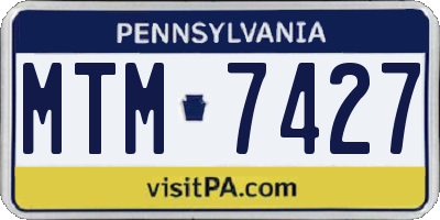 PA license plate MTM7427