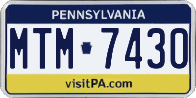 PA license plate MTM7430