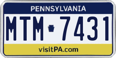 PA license plate MTM7431