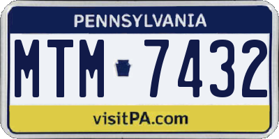 PA license plate MTM7432