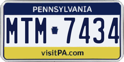 PA license plate MTM7434