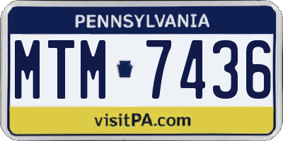 PA license plate MTM7436