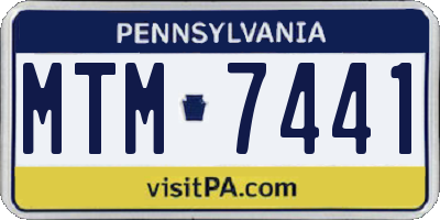PA license plate MTM7441