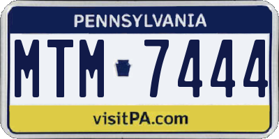 PA license plate MTM7444