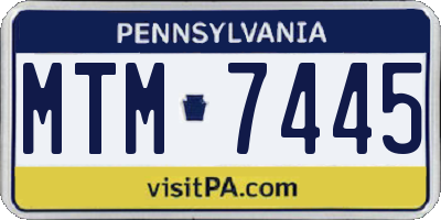 PA license plate MTM7445