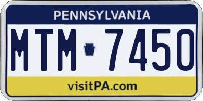 PA license plate MTM7450
