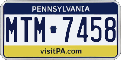 PA license plate MTM7458