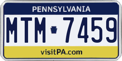 PA license plate MTM7459