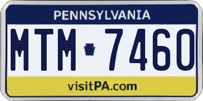 PA license plate MTM7460