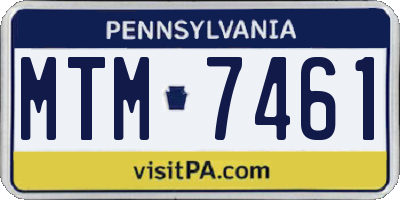 PA license plate MTM7461