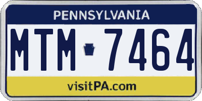 PA license plate MTM7464