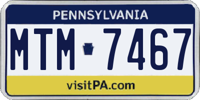 PA license plate MTM7467