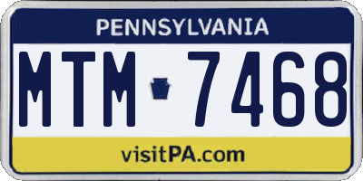 PA license plate MTM7468