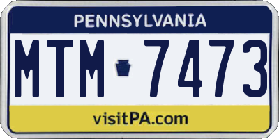 PA license plate MTM7473