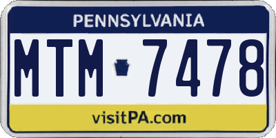 PA license plate MTM7478