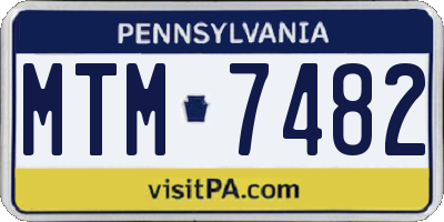 PA license plate MTM7482