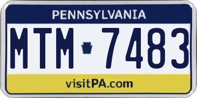 PA license plate MTM7483
