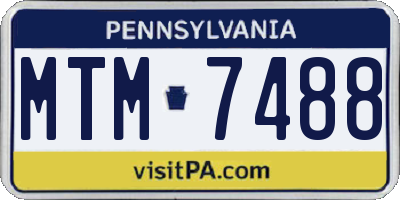 PA license plate MTM7488