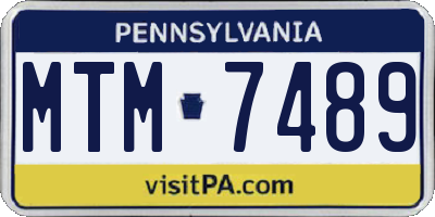 PA license plate MTM7489