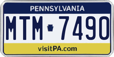 PA license plate MTM7490