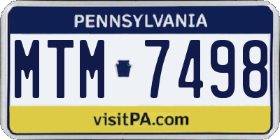 PA license plate MTM7498