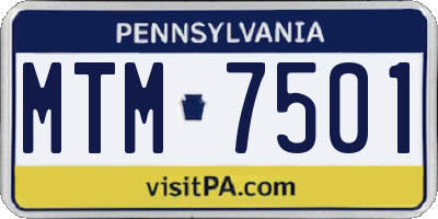 PA license plate MTM7501