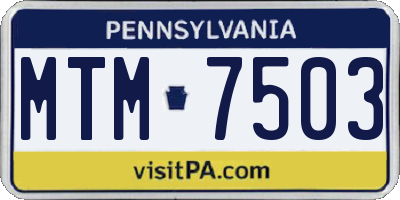 PA license plate MTM7503