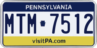 PA license plate MTM7512