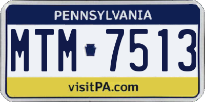PA license plate MTM7513