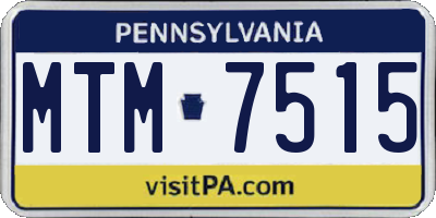 PA license plate MTM7515