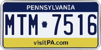 PA license plate MTM7516