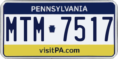PA license plate MTM7517