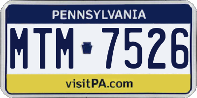 PA license plate MTM7526