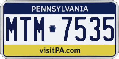 PA license plate MTM7535