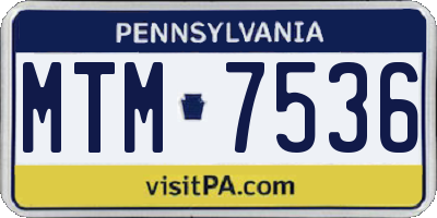 PA license plate MTM7536
