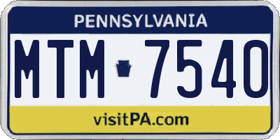PA license plate MTM7540
