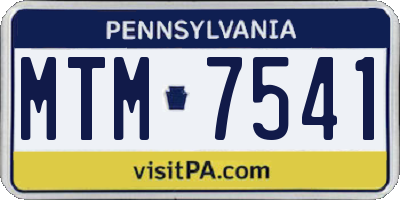 PA license plate MTM7541