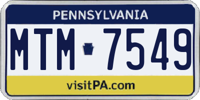 PA license plate MTM7549
