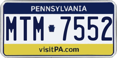 PA license plate MTM7552