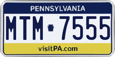 PA license plate MTM7555