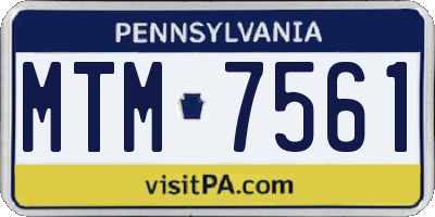 PA license plate MTM7561